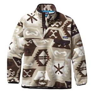 Patagonia Lightweight Synchilla Snap-T Fleece Pullover in Cave Khaki Print  XS